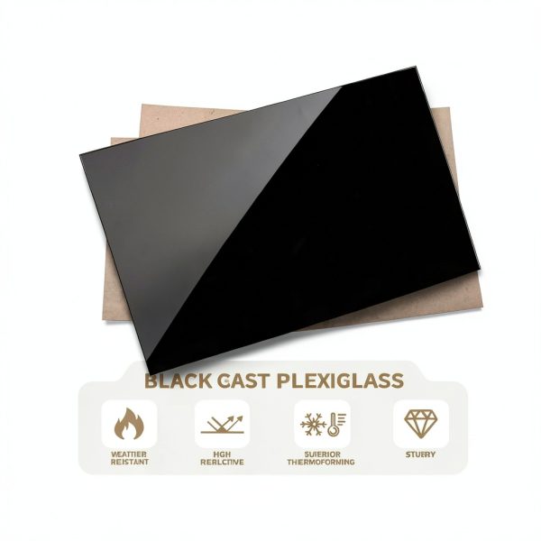 Lesnlok Black Acrylic Sheet 1/8" Commercial Grade 12x12 Panel-4