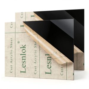 Lesnlok Black Acrylic Sheet 1/8" Commercial Grade Rectangular Panel-0
