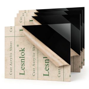Lesnlok Black Acrylic Sheet 1/8" Thick Commercial Grade Square Panels-0