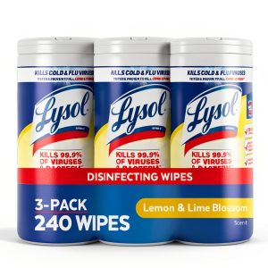 Lysol Disinfectant Wipes Lemon and Lime Blossom 80 Count Pack of 3-0