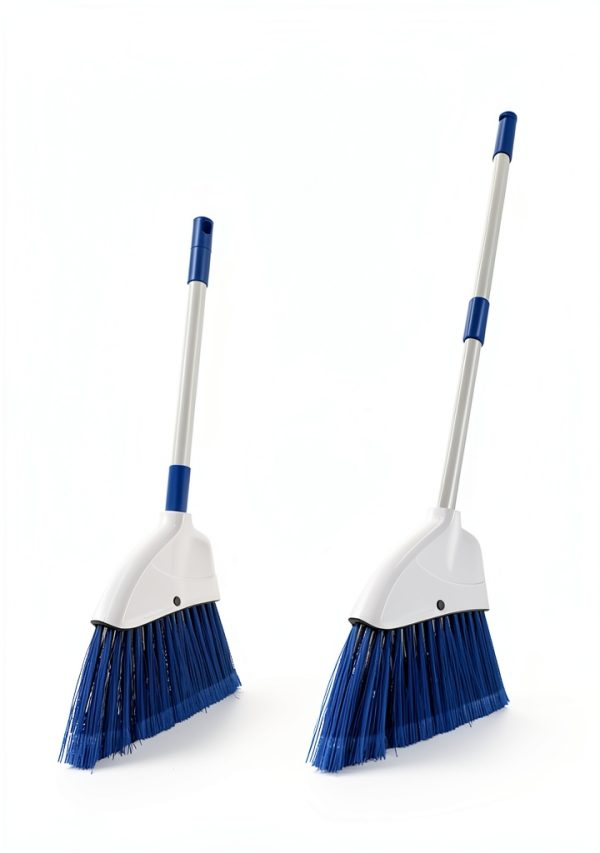 Small Broom BSMstone Hand Broom with Telescopic Metal Handle White-1
