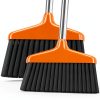 Handy Broom, Indoor/Outdoor Brooms, Duty Kitchen Broom, for Home Garage Kitchen Office Courtyard Lobby Patio Lawn Concrete (2, Orange)-0
