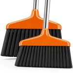 Handy Broom, Indoor/Outdoor Brooms, Duty Kitchen Broom, for Home Garage Kitchen Office Courtyard Lobby Patio Lawn Concrete (2, Orange)-0