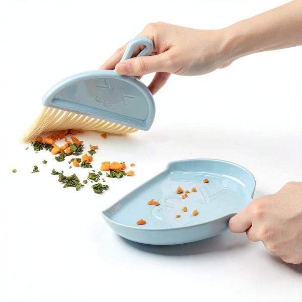 3PCS Mini Broom and Dustpan Set for Home, Car, Kitchen, Table, Kids - Durable Plastic Bristles, Handheld, Hangable, 3 Colors-3