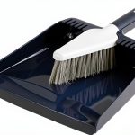 Casabella Wayclean Handheld Angled, Medium, Grey Dustpan and Brush Set, Green and Taupe-0