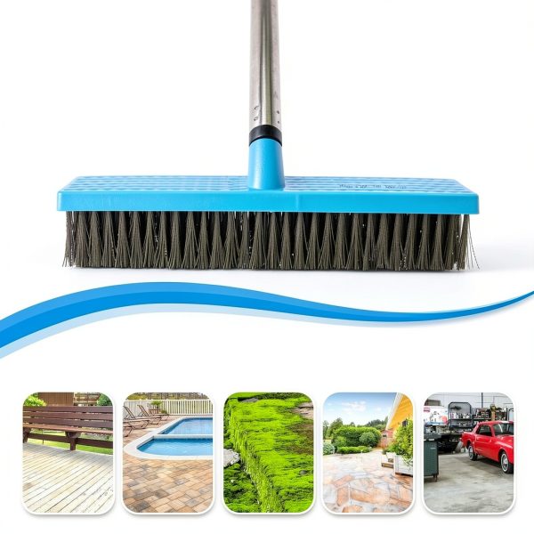 Stainless Steel Wire Broom FRAXIR 55 Inch Adjustable Handle Scrubber-4