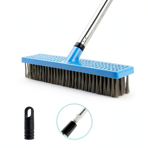 Stainless Steel Wire Broom FRAXIR 55 Inch Adjustable Handle Scrubber-3