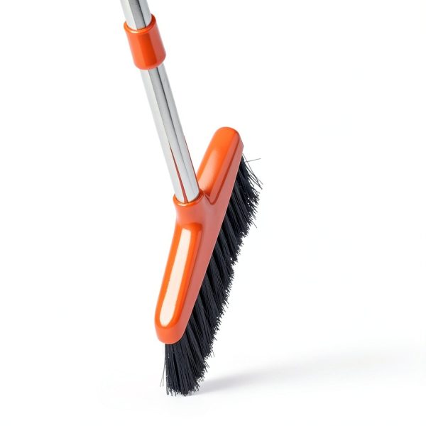 Handy Broom, Indoor/Outdoor Brooms, Duty Kitchen Broom, for Home Garage Kitchen Office Courtyard Lobby Patio Lawn Concrete (2, Orange)-4