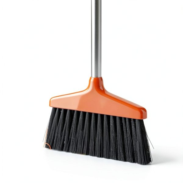Handy Broom, Indoor/Outdoor Brooms, Duty Kitchen Broom, for Home Garage Kitchen Office Courtyard Lobby Patio Lawn Concrete (2, Orange)-3