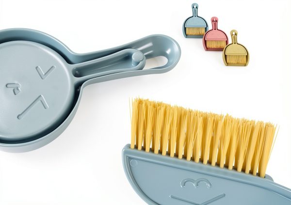 3PCS Mini Broom and Dustpan Set for Home, Car, Kitchen, Table, Kids - Durable Plastic Bristles, Handheld, Hangable, 3 Colors-2