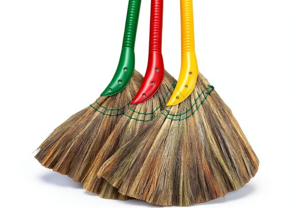 Vietnamese Soft Straw Broom, 40" Long Handle by T TABAKH for Hard-1